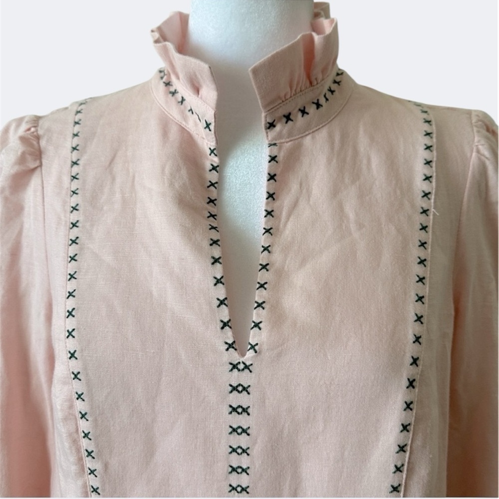 TUCKERNUCK Bermuda Pink Palmerston Mini Puff Sleeve Dress Bermuda Pink Sz. XS - Picture 13 of 16